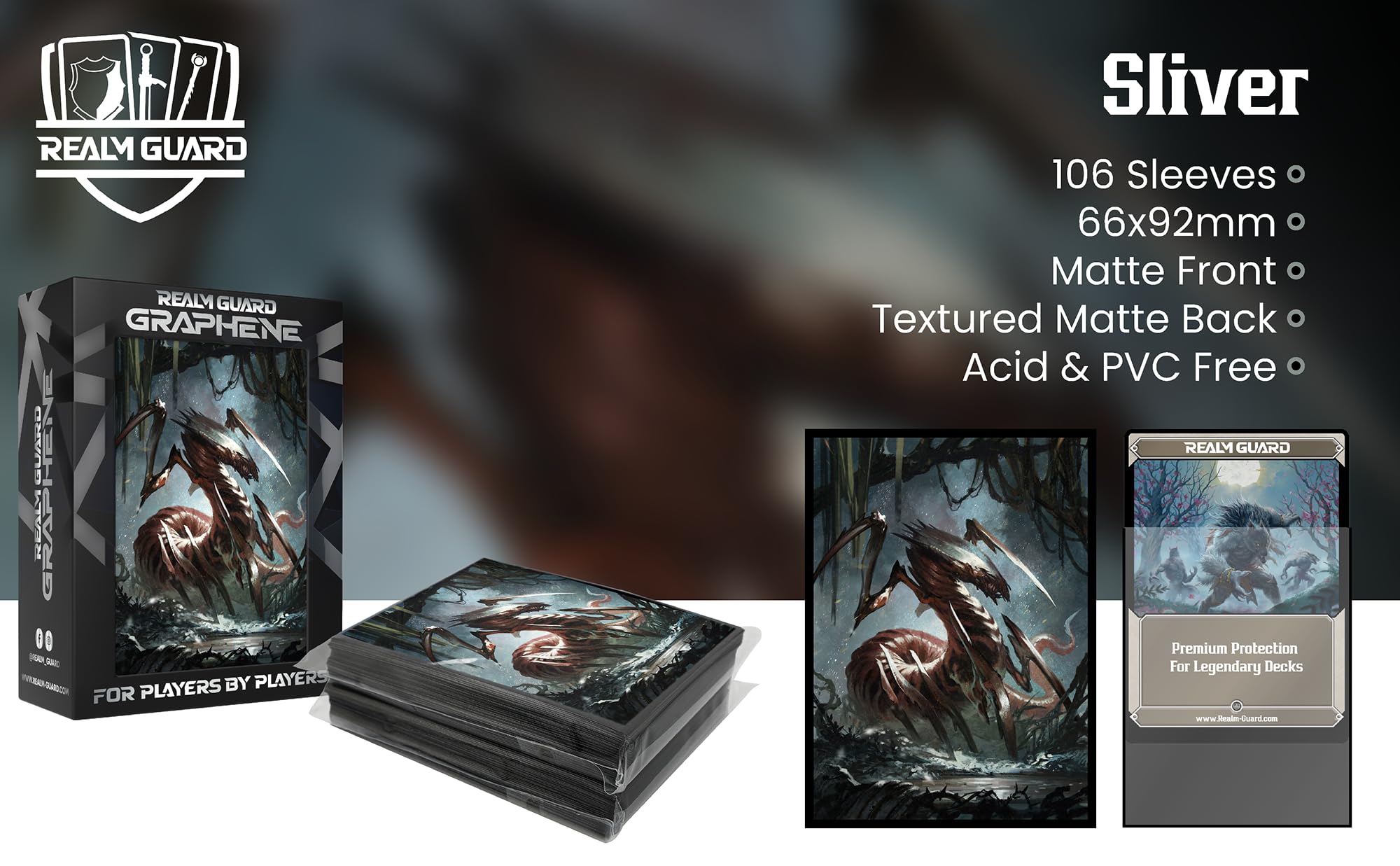 sliver card sleeves Amazon.com: Realm Guard Graphene -100ct Textured Matte TCG/MTG Art Sleeves ( Sliver) : Toys & Games