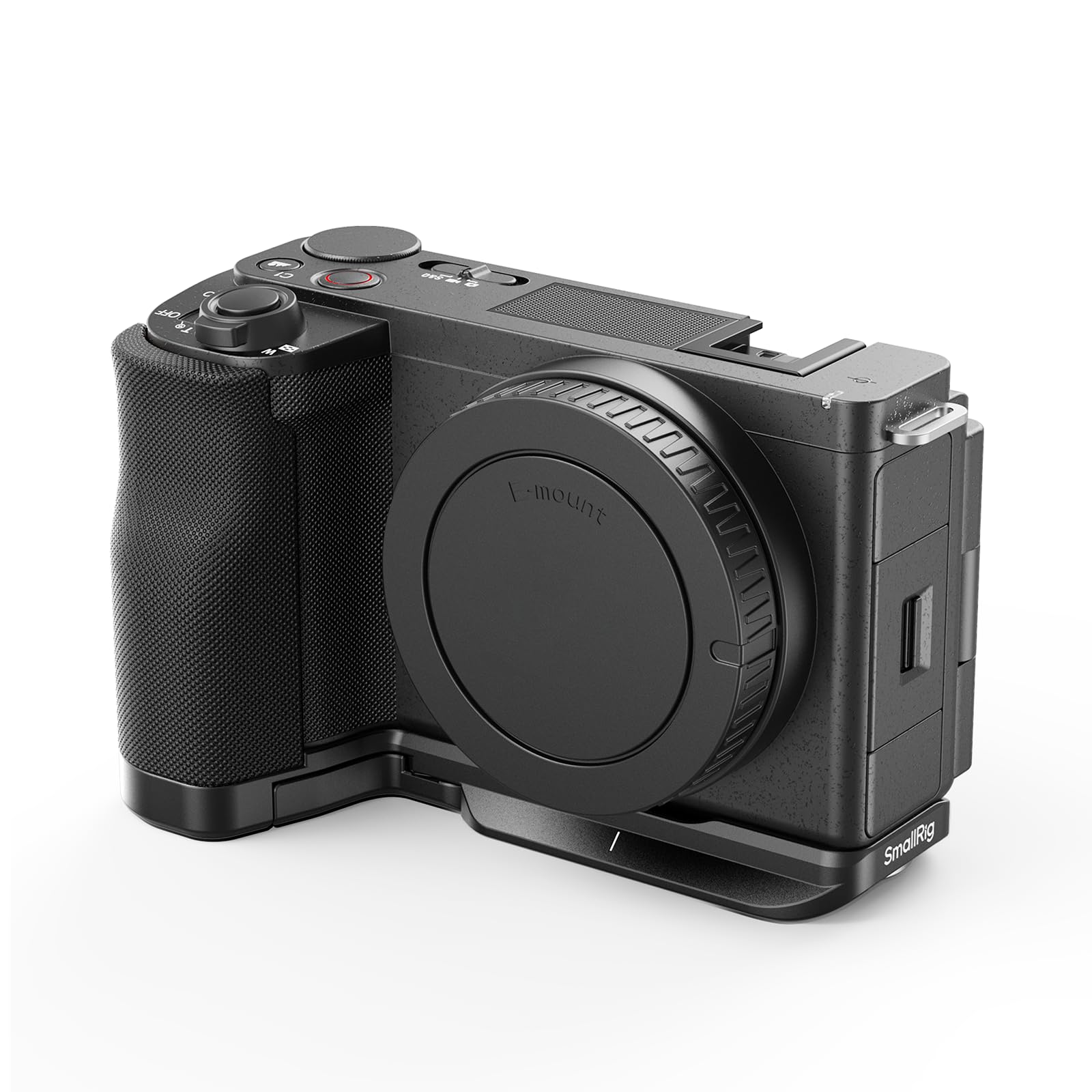 SMALLRIG 4777 Custodia In Pelle Per Sony ZV-E10 II – Mezza Custodia Vintage Con Cinturino Da Polso E Gabbia In Alluminio