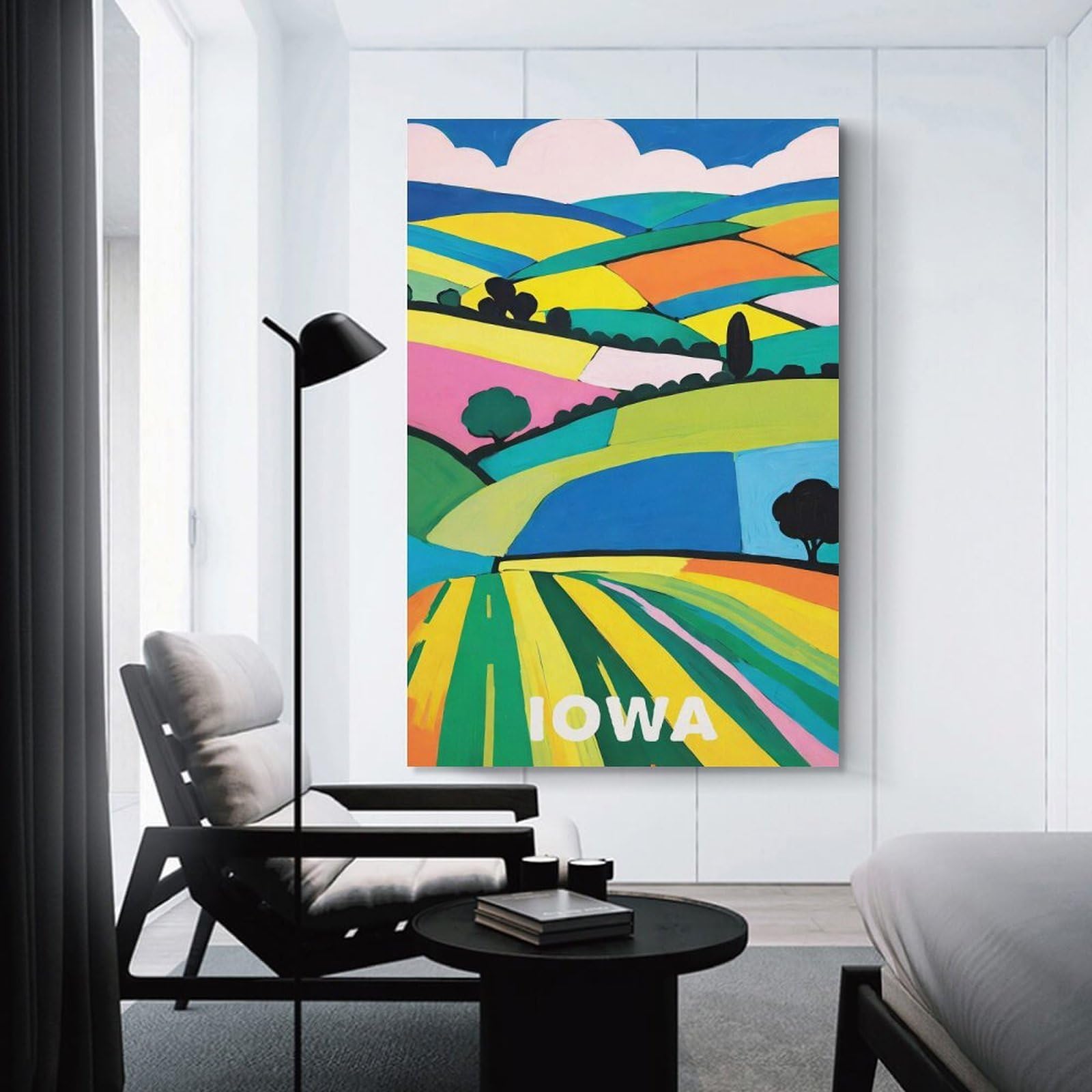 Junmoney Unframe-Style-3 Rainbow Iowa Print Wall Picture Print, 20X30inch(50X75cm), For Wall Displays, Bedrooms Or Room Updates, Decorative Artwork With Flexible Styling