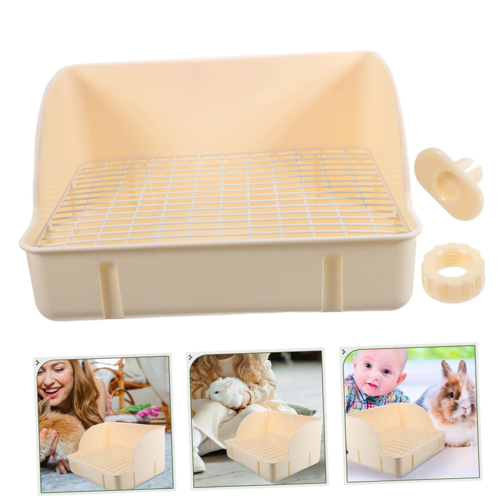 DOITOOL Vassoio per Lettiera per Conigli Addestramento Bunny Design Angolare Facile Base Antispruzzo