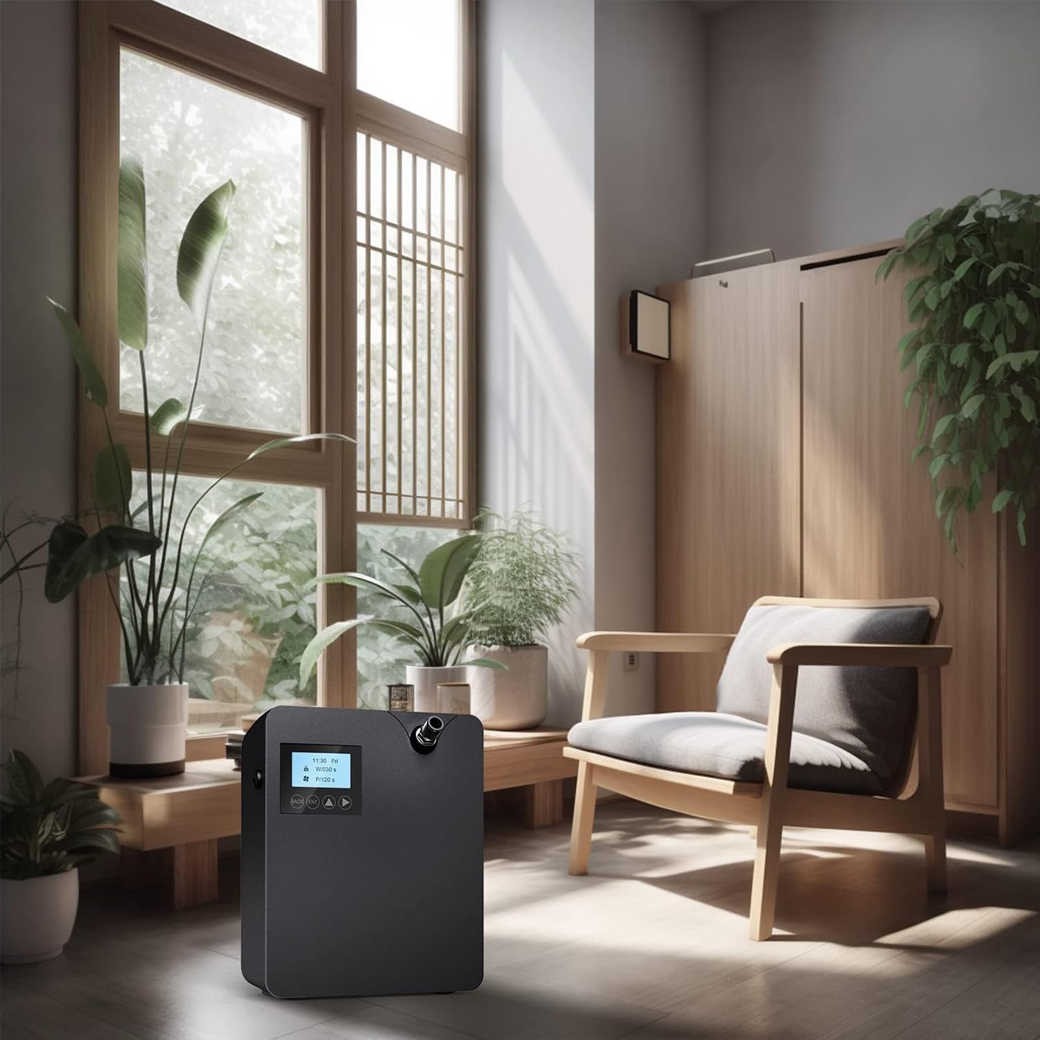 Smart Scent Air Machine 300 ML, bezwodny dyfuzor olejków eterycznych do aromaterapii z technologią nebulizacji, 2000 SQFT pokrycia Dyfuzor zapachowy HVAC do domu, hotelu, spa, sterowanie Bluetooth i W