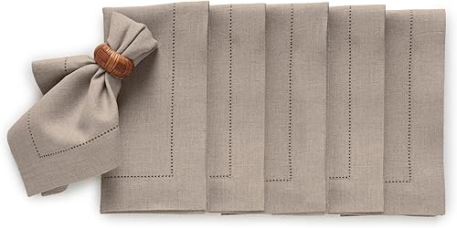 Miniatura 25 de Solino Home Juego de 4 manteles individuales de lino 100 % lino puro, peso medio, vainica, 14 x 19 pulgadas, hechos a mano y lavables a máquina,