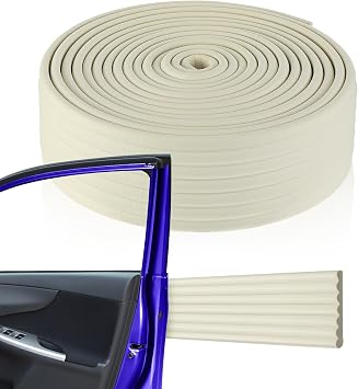 Garage Wall Protector, 19.7ft x 3.15in Garage Car Door Protector Waterproof Anti-Scratch Wall Bumper Guard Self Adhesive Rubber Strip for Warehouse Car Doors Parking Assist Beige
