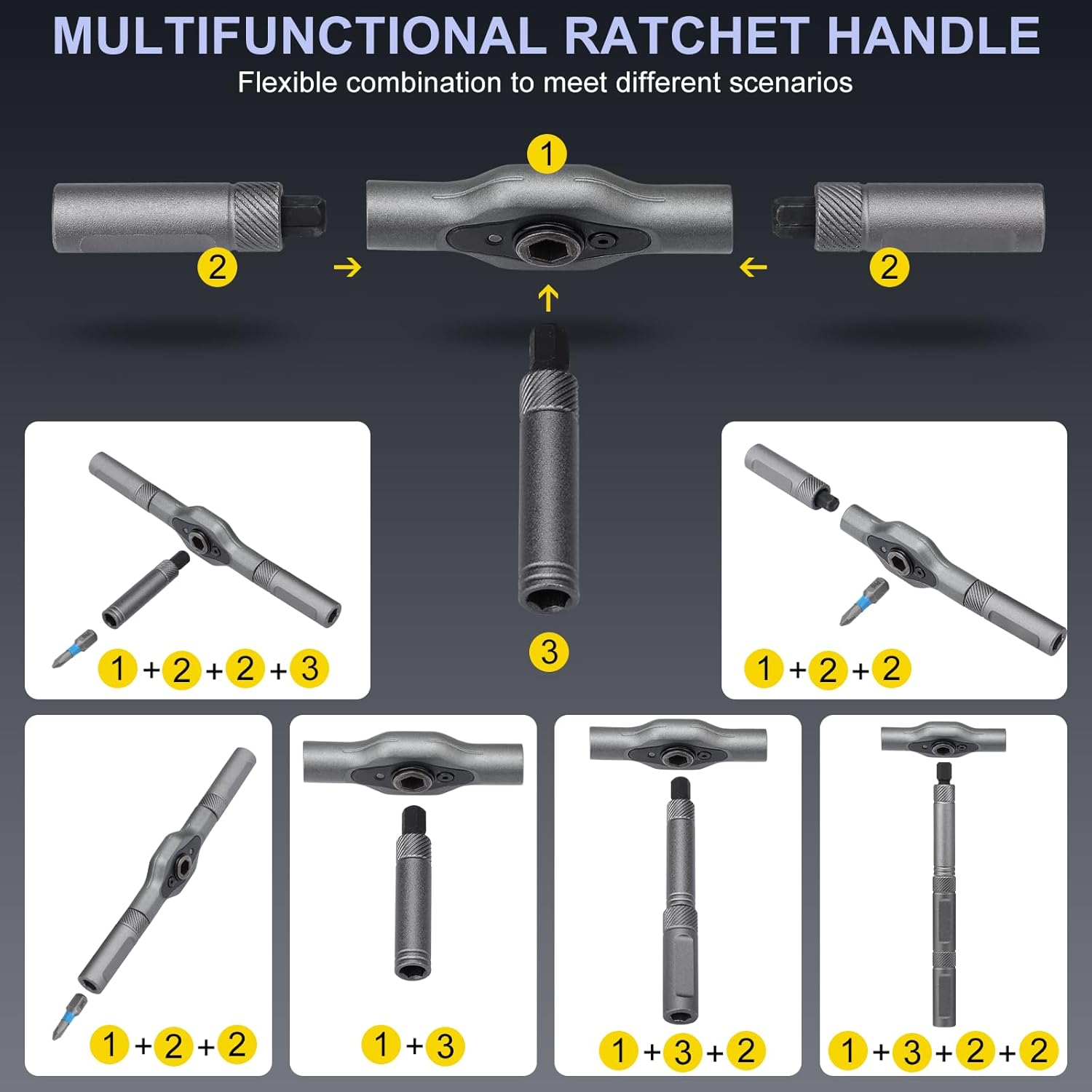 42 in 1 Ratchet Screwdriver Wrench,Magnetic Screwdriver Sets,Ratchet Allen Key Set,Allen Key Ratchet Set,for Computer, Eyeglass, Bicycles, Watch, Ring Doorbell, Furniture and DIY