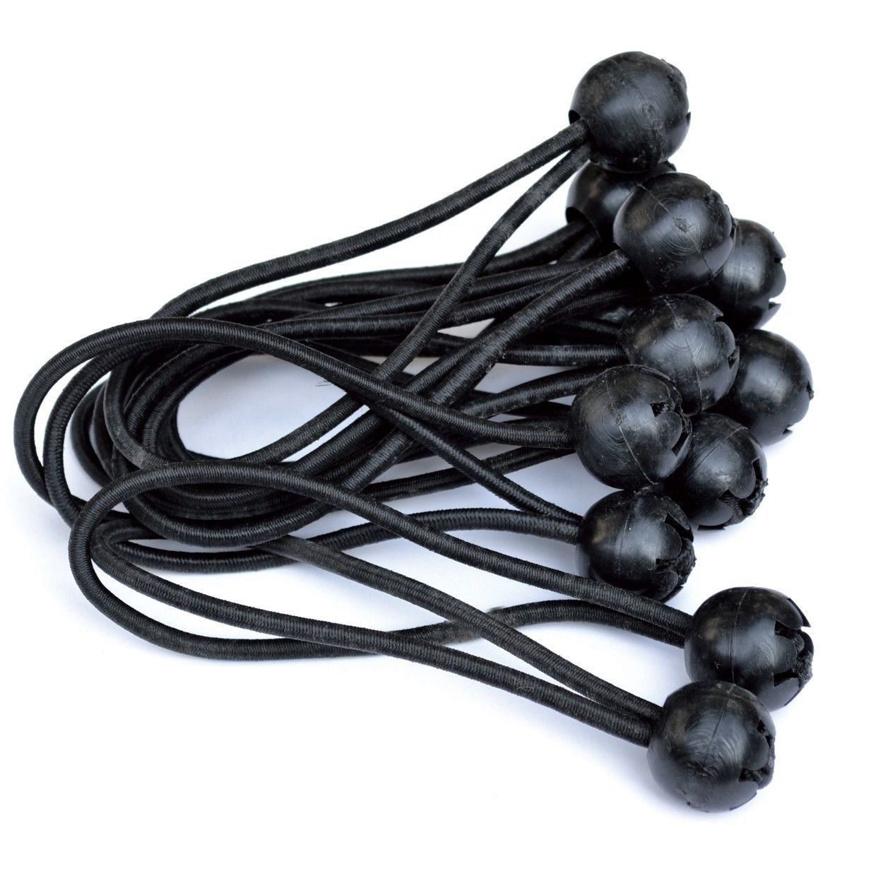 BenefitUSA 6 "negro – cordones elásticos con bola bungee cord Tarp Carpa Tie Downs pulpo toldo Gazebo straps-100pcs