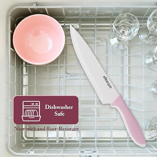 Miniatura 8 de Juego de cuchillos de cocina de 14 piezas con afilador integrado, acero inoxidable alemán y cuchillas recubiertas de cerámica, apto para lavavajillas