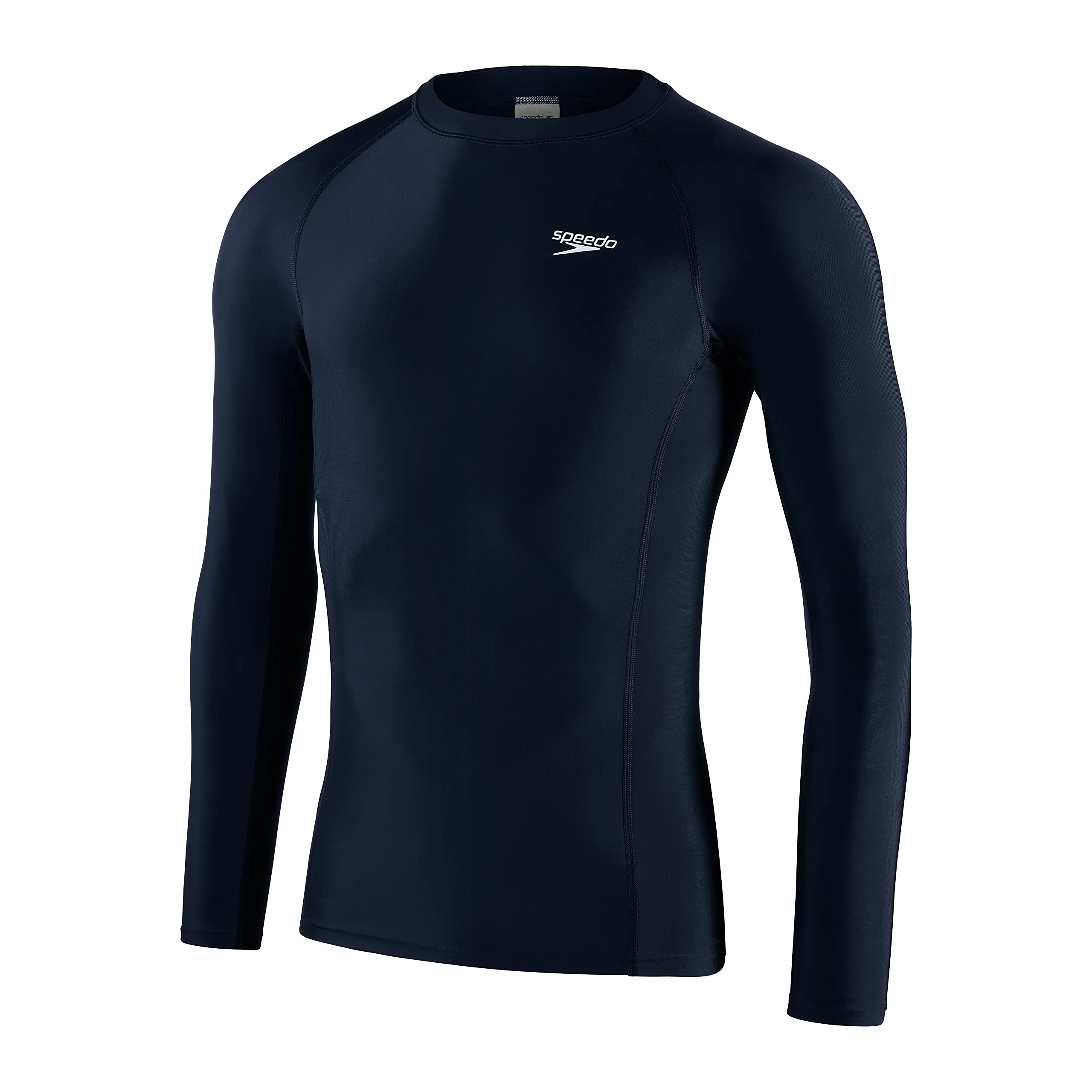Speedo Men's Long Sleeve Sun Protection Rash Top, True Navy/White, XXS