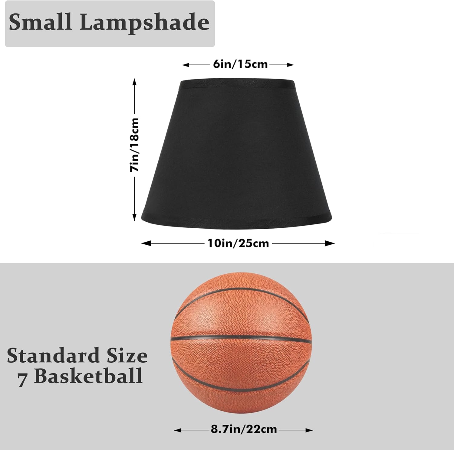 Black Small Lamp Shades Set of 2, 6x10x7 inch Empire Lampshades for Table, Floor & Wall Lamps, Assembly-Free, Spider Fitter Design, Replacement Fabric Lampshade for Bedroom, Living Room Decor