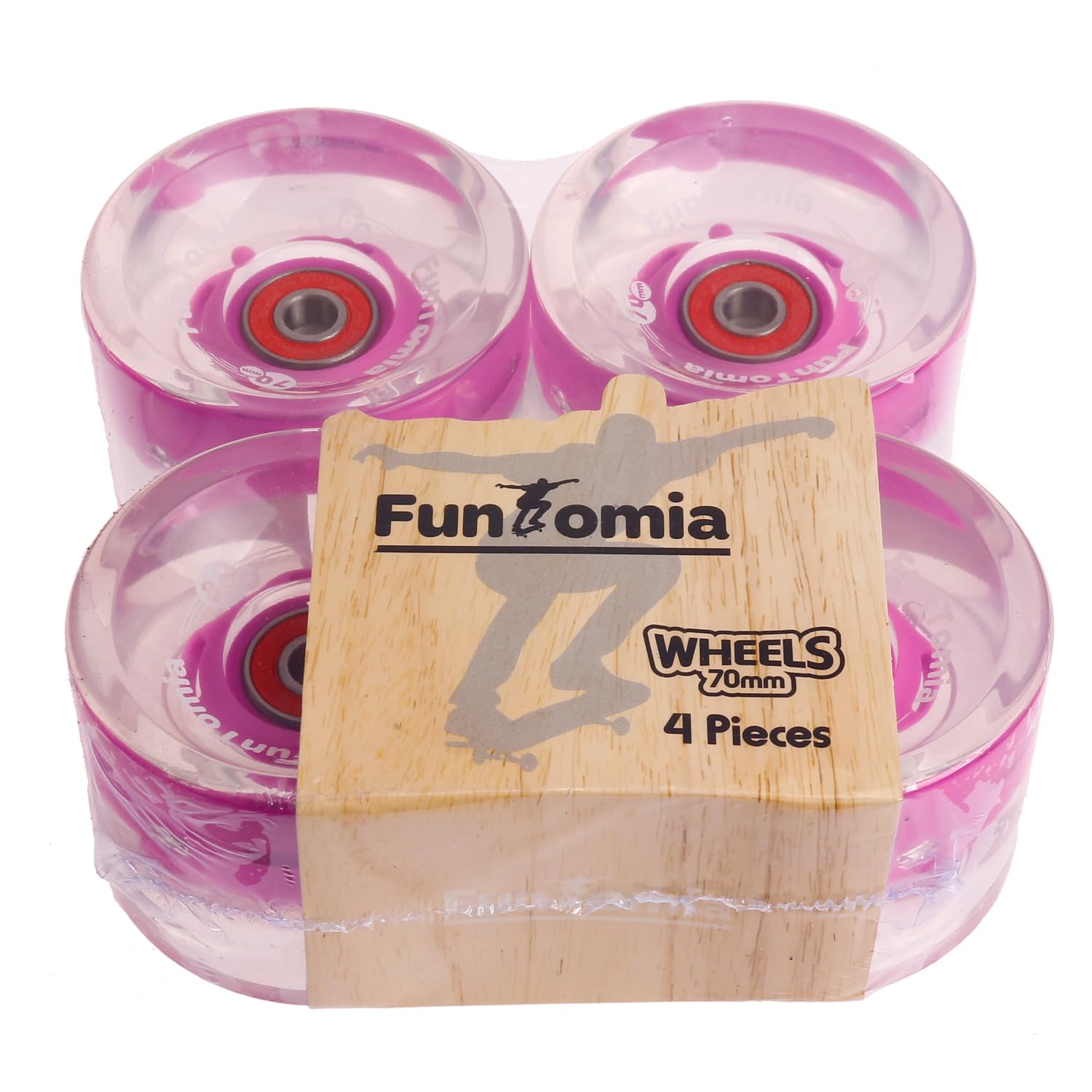 FunTomia - 4 Ruedas LED para Longboard, 70 x 51 mm, 80A, con 8 rodamientos de Bolas Mach1 ABEC-11, con Dos Ejes + T-Tool — view 12