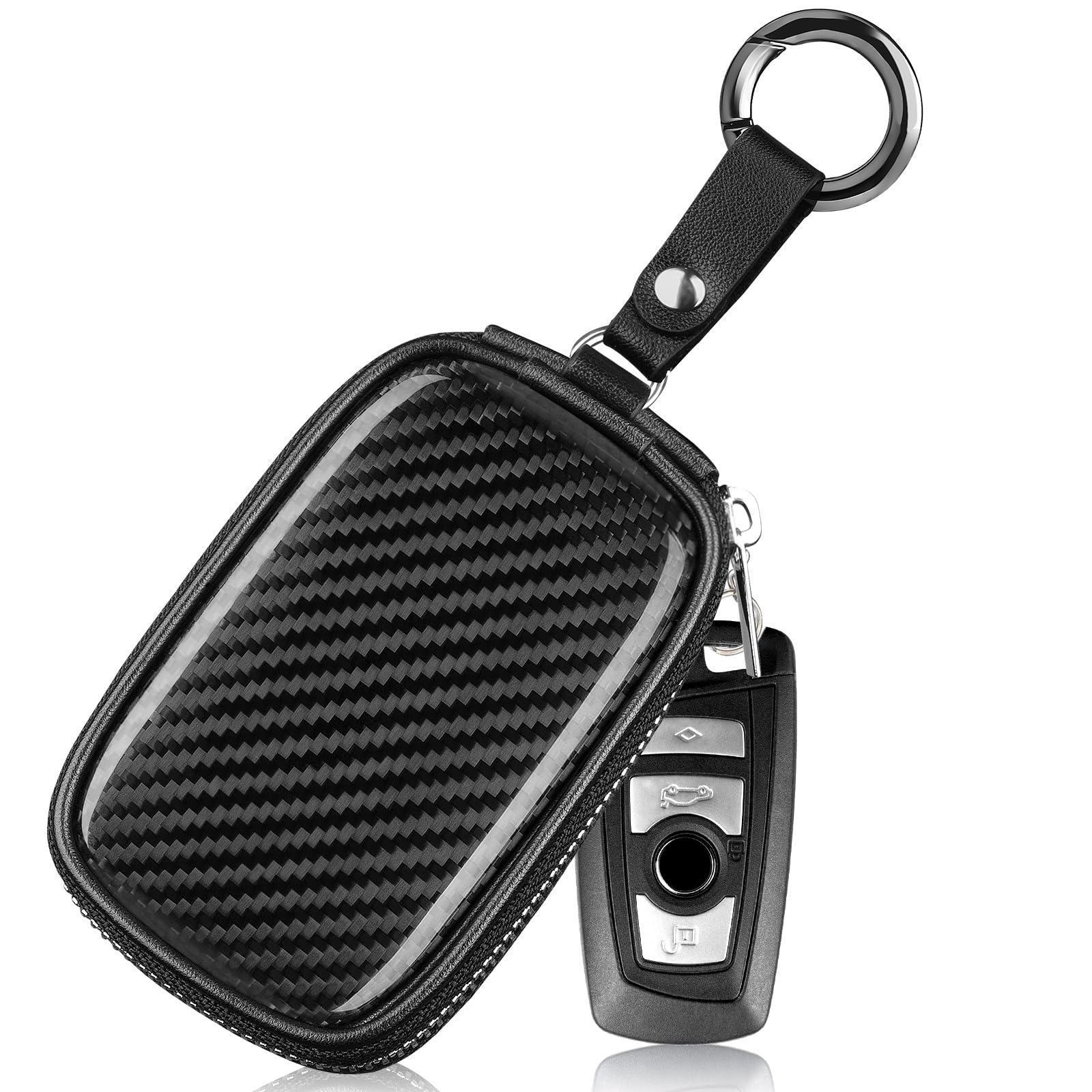 T-carbon Faraday Tasche für Autoschlüssel, Größe M, Schwarz