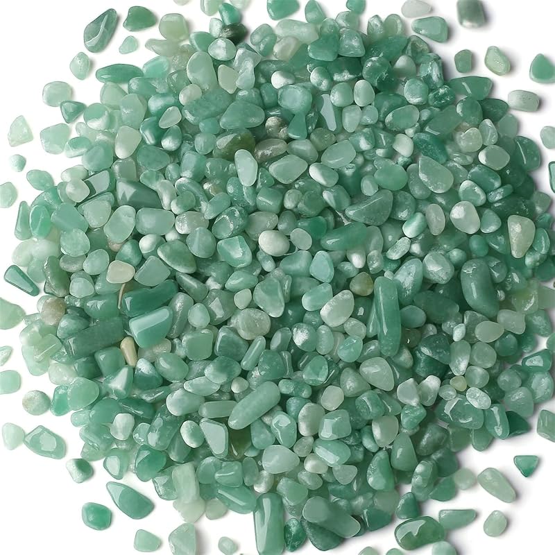 Cascalho para Aquário de Aventurina Verde Natural YATOJUZI, Pacote com aproximadamente 200 g