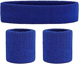 Sweatbands Set, MH MOIHSING 3 Pcs Workout Headbands Kit for Unisex, Non Slip Sport Headbands Wristband for Outdoor Activities, Athletic Moisture Wicking Hairband