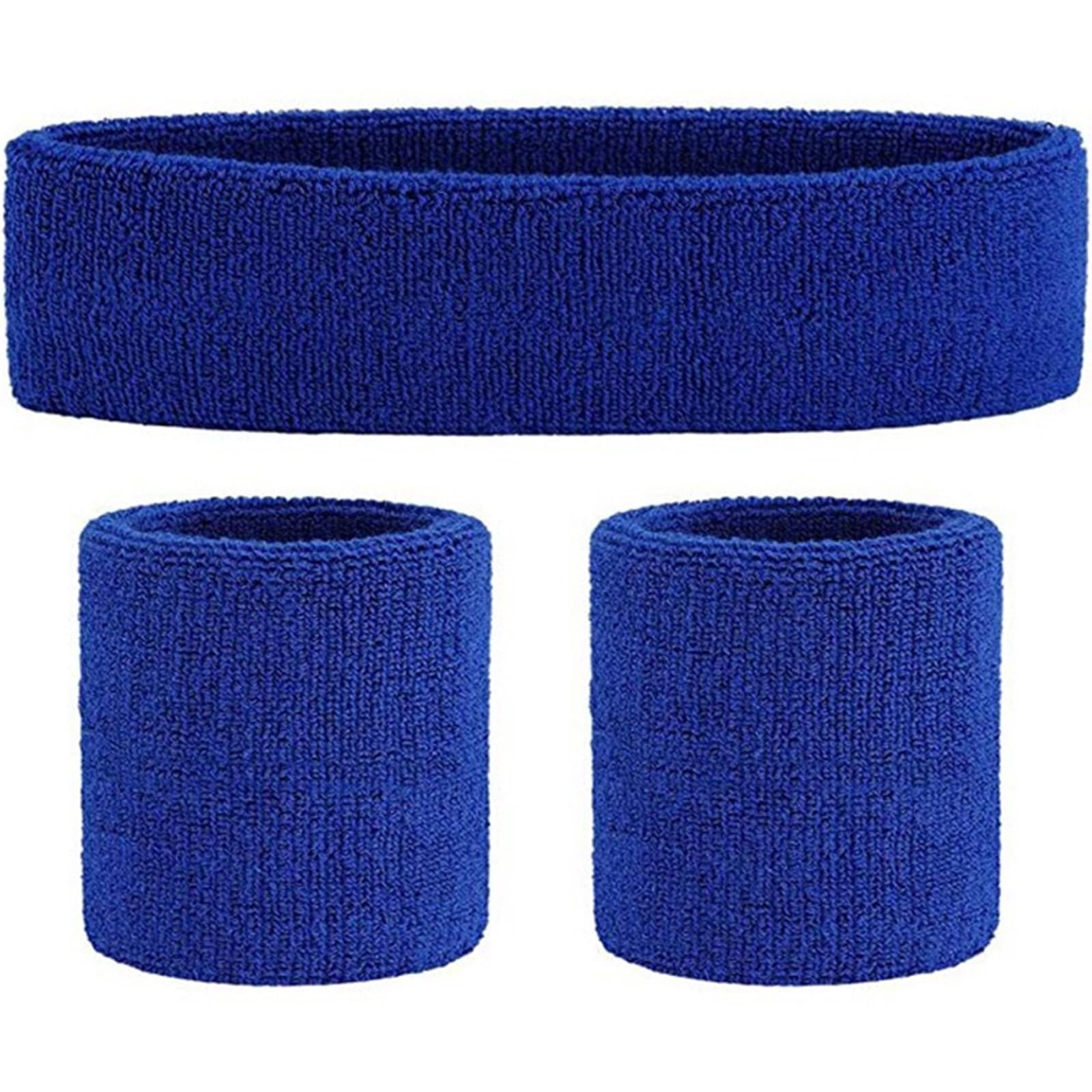 Sweatbands Set, MH MOIHSING 3 Pcs Workout Headbands Kit for Unisex, Non Slip Sport Headbands Wristband for Outdoor Activities, Athletic Moisture Wicking Hairband - 1