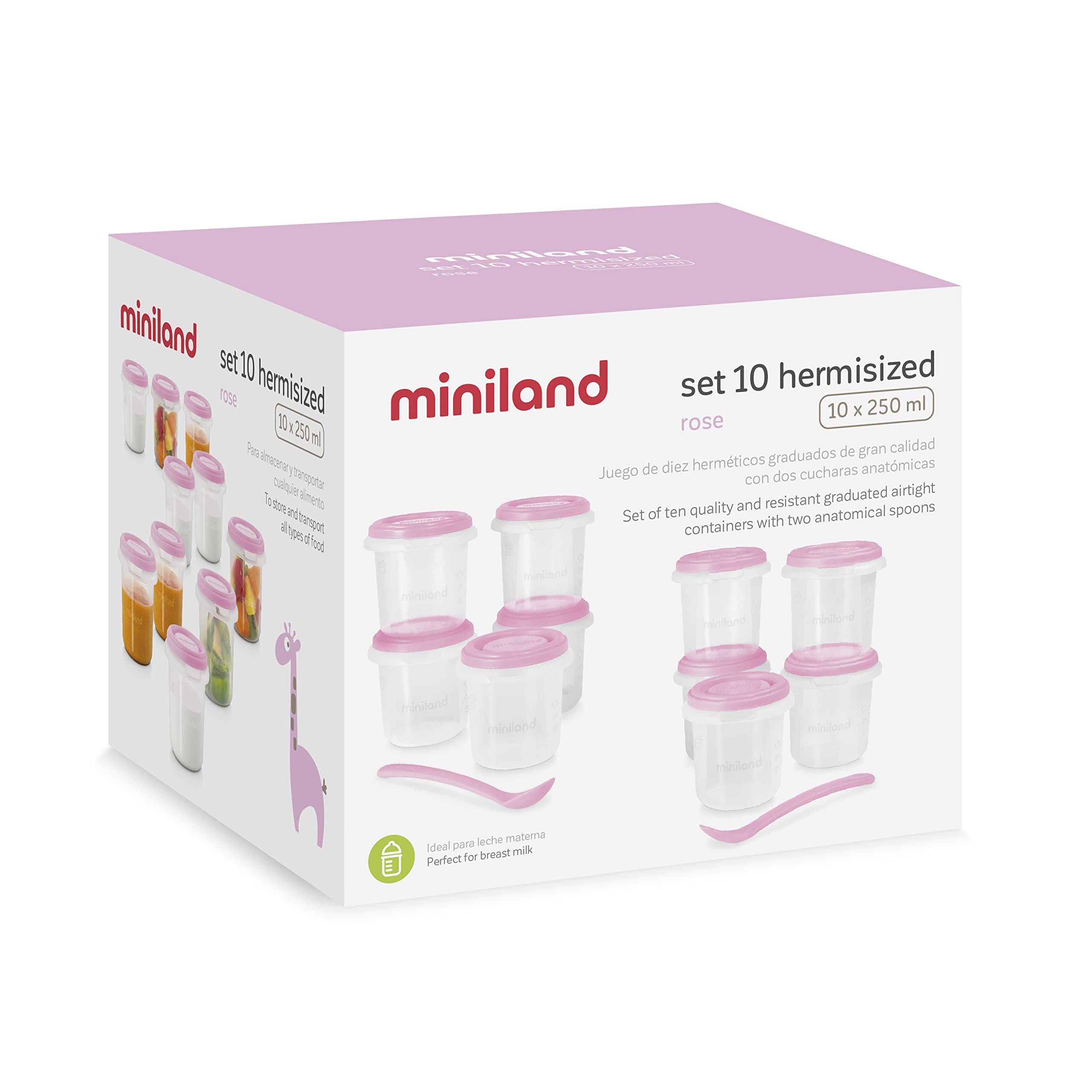 Set Posate Anatomiche Miniland PICNEAT BLUSH - Per Bambini, 4 Pezzi, BPA Free, Con Astuccio, Made In Spain - Foto 10