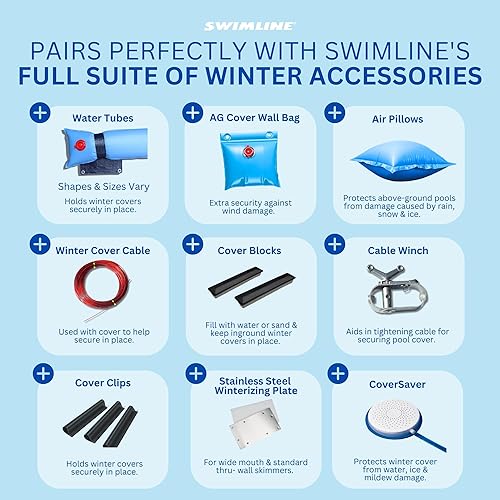 Miniatura 7 de Swimline Hydrotools Supreme Guard - Cubierta de invierno de 21x29pies, de color verdenegro y con fundas para tubos de agua, para piscinas enterradas