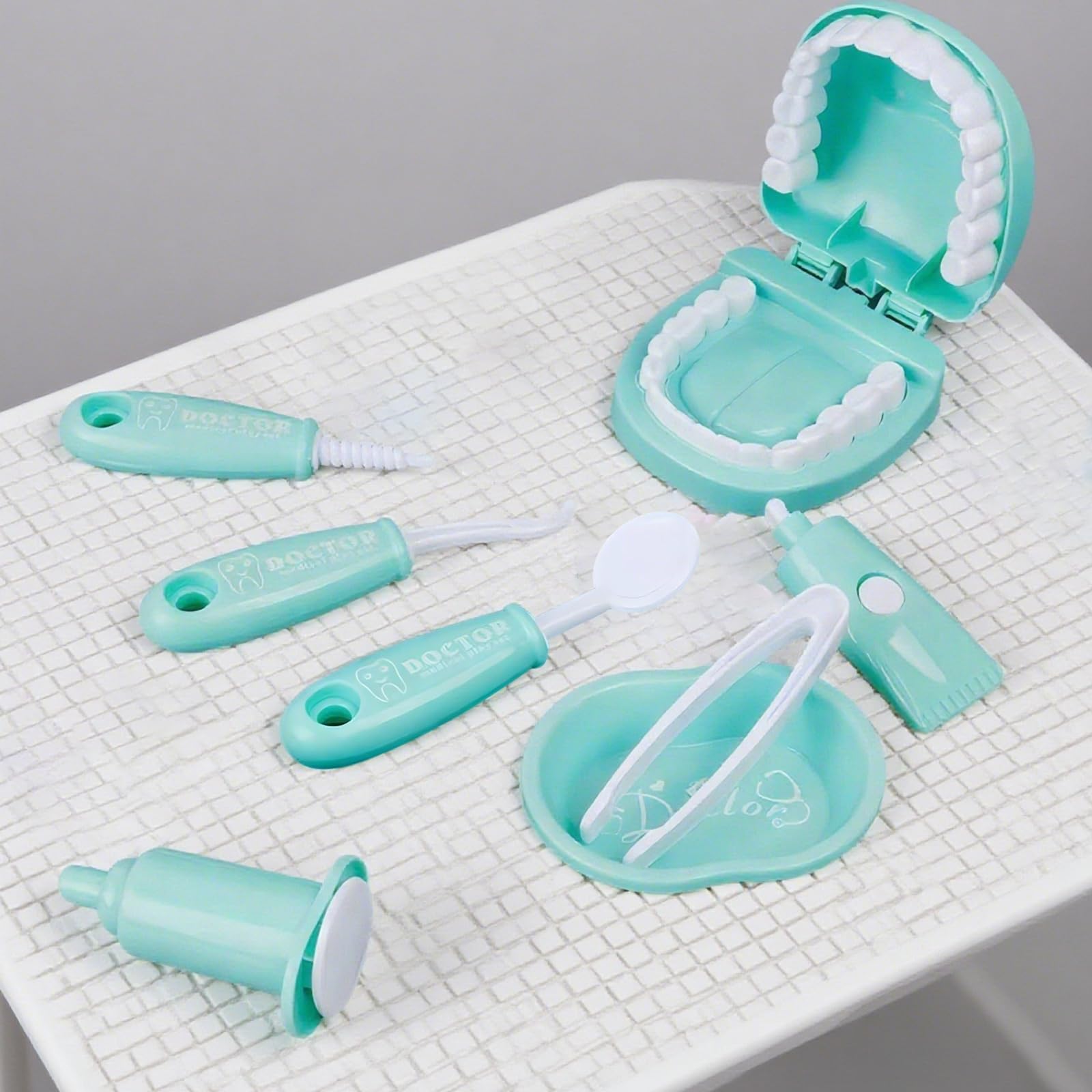 Satiskid Dental Early Education Brushing Toys, 9 Piece Children's Oral Dental Medical Toys Set, Cartoon Tooth Brushing Model - Image 4