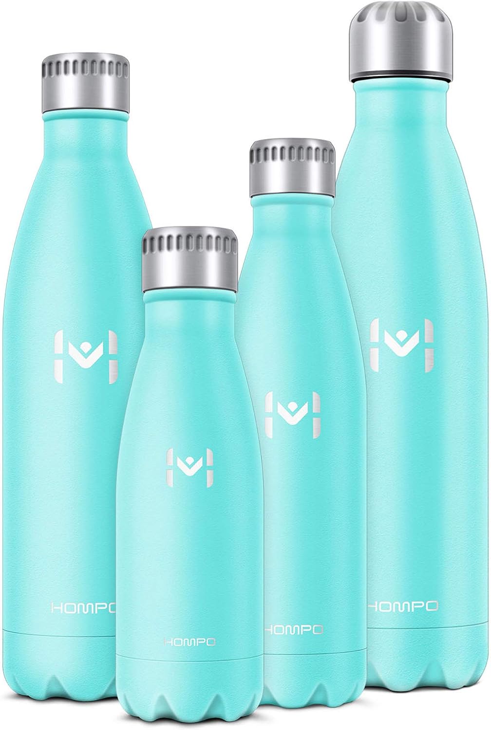 HOMPO Stainless Steel Water Bottle - 12/17/ 26/ 32oz BPA Free Vacuum Insulated Metal reusable Water Bottle, Double Walled keeps Hot & Cold leak proof Drinks bottle for kids, sports, gym