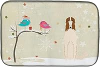 Vista 108 de Caroline's Treasures BB2508DDM - Tapete de secado de platos de perro de montaña bernés con regalos de Navidad entre amigos, tapete absorbente