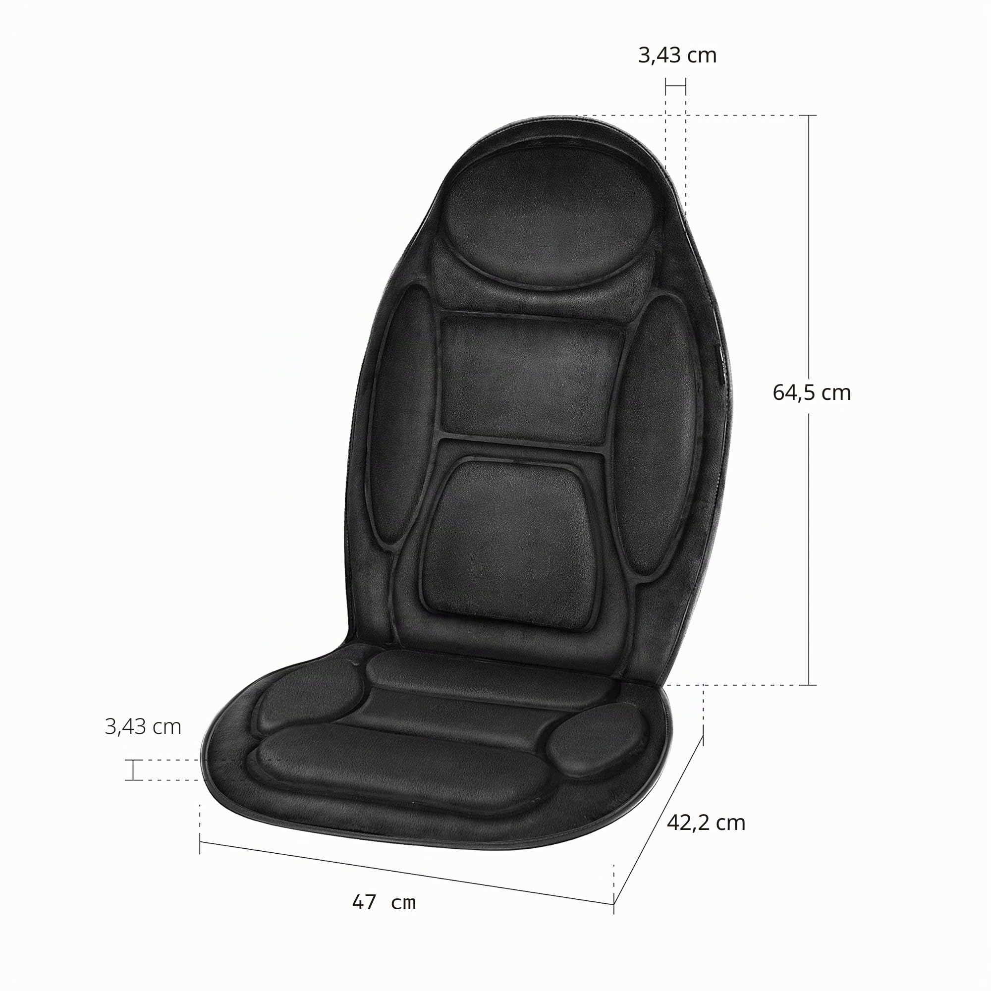 Snailax Masajeador de Asiento con Memoria de Form de Espalda con Función de Calor y Vibración, Cojín de Asiento Masajeador con 5 Modos de Masaje para la Oficina, Regalos para Hombres