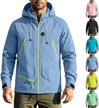 Lightweight Waterproof Jacket for Men UK Windbreaker Rain Jacket with Hood