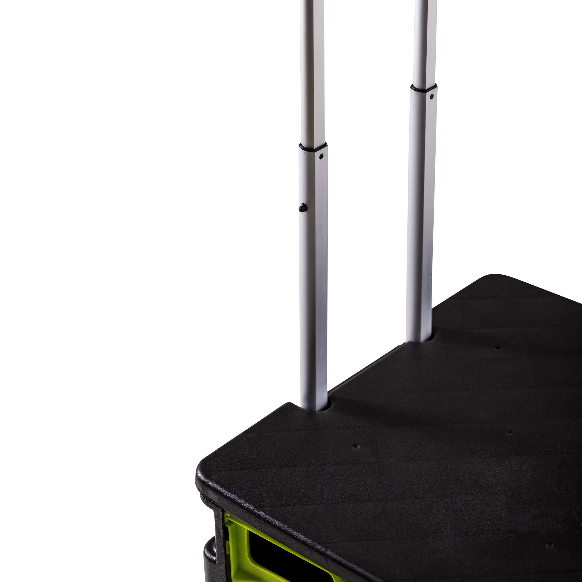 Boodschappentrolley, inklapbaar transporttrolley, winkelwagen, trolley met deksel, opvouwbare boodschappentrolley, winkelwagen, vouwbox, zwart, tot 50 kg, telescoopgreep, uittrekgreep, aluminium