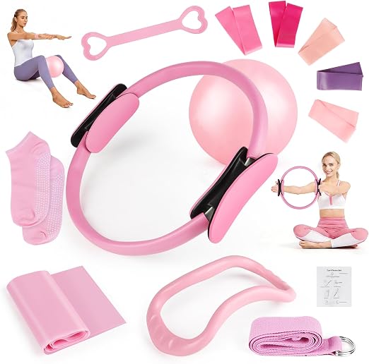 Anuncio patrocinado: Pilates Essential Kit 13 Piezas Kit Pilates en Casa, Pilates Accesorios Set con Anillo de Pilates, Bola de Pilates, Yogagurt, Bandas de Resistencia y Accesorios, para Casa y Gimnasio Yoga Fitness