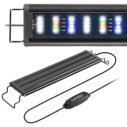 AQUANEAT LED Aquarium Light with Timer for 12-16 Inch Fish Tank, Brightness Adjustable, Full Spectrum, Low Medium Light Plant Lamp