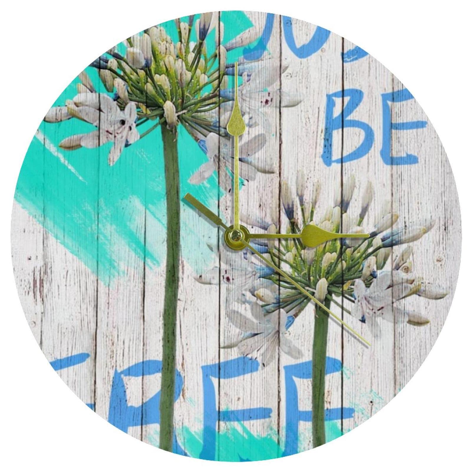Horloge murale acrylique quartz silencieuse Just Be Free pour décoration maison et école