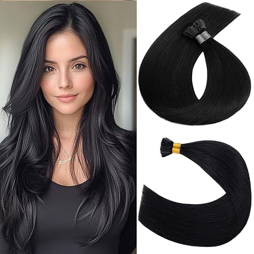 Miniatura 1 de Extensiones de cabello humano con punta en U, cabello de fusión con punta en U, cabello previamente unido, cabello humano 100% real, pieza de