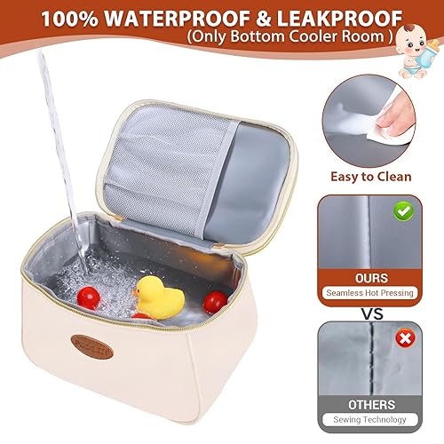 Miniatura 4 de PIIOSER Bolsa enfriadora de leche materna con 2 paquetes de hielo, se adapta a 6 bolsas de almacenamiento de leche materna congelada de hasta 8