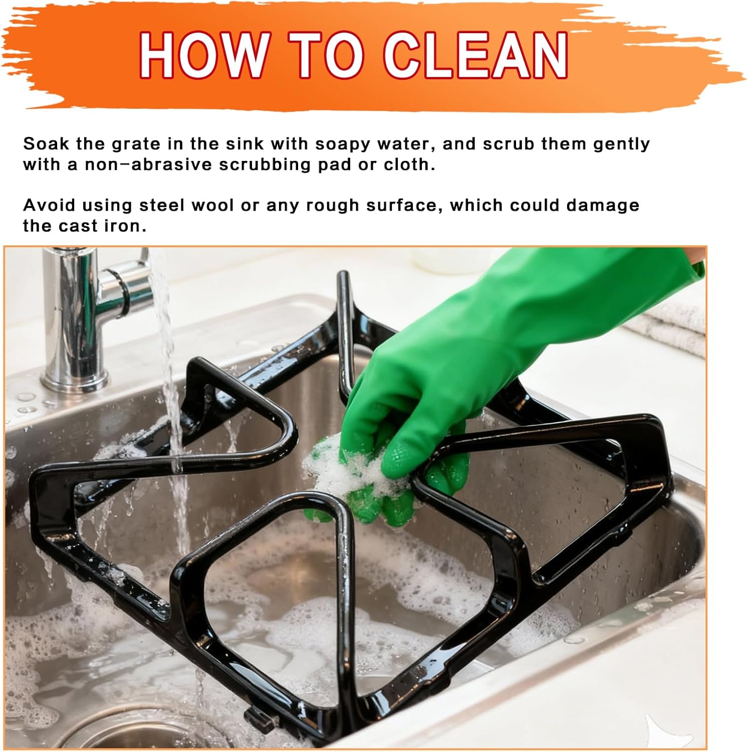 WB31K10034 Stove Grate Replacement Parts for GE Burner Grate Kenmore Hotpoint Stove Parts General Electric Gas Range Parts Stove Surface Top Grate Metal Steel Rack (1 Pack)