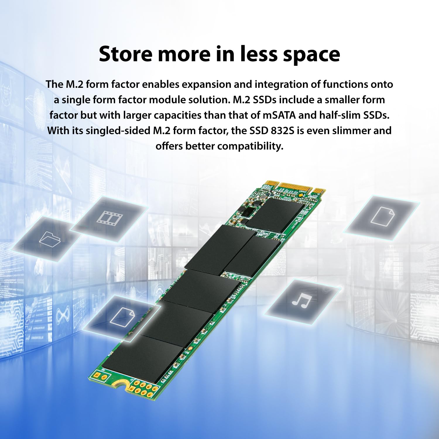 Transcend SSD interno da 512 GB MTS832S M.2 2280 SATA III 6 Gb/s, memoria 3D TLC NAND con cache DRAM, single-sided ultra slim - TS512GBMTS832S