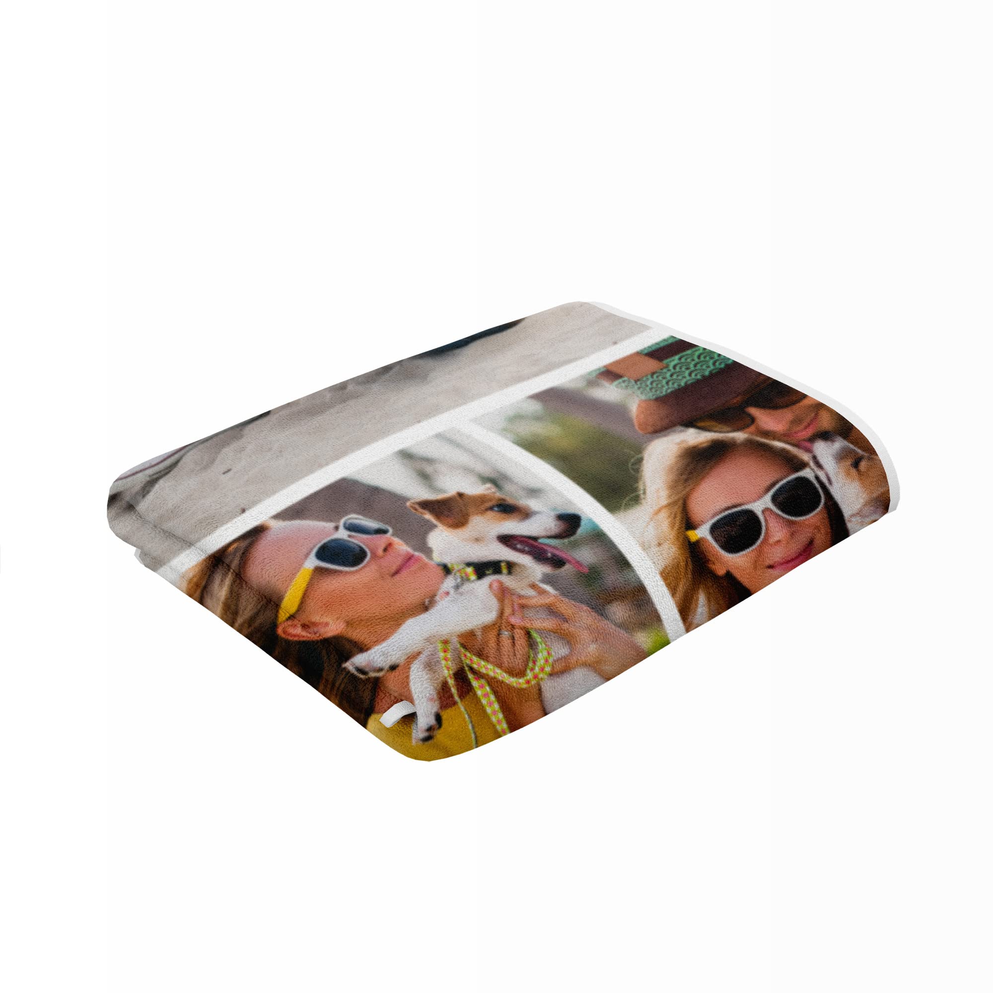 Toalla de Playa Personalizada con Foto y Texto, Collage de Fotos, E&B PORRAS (2 Fotos)