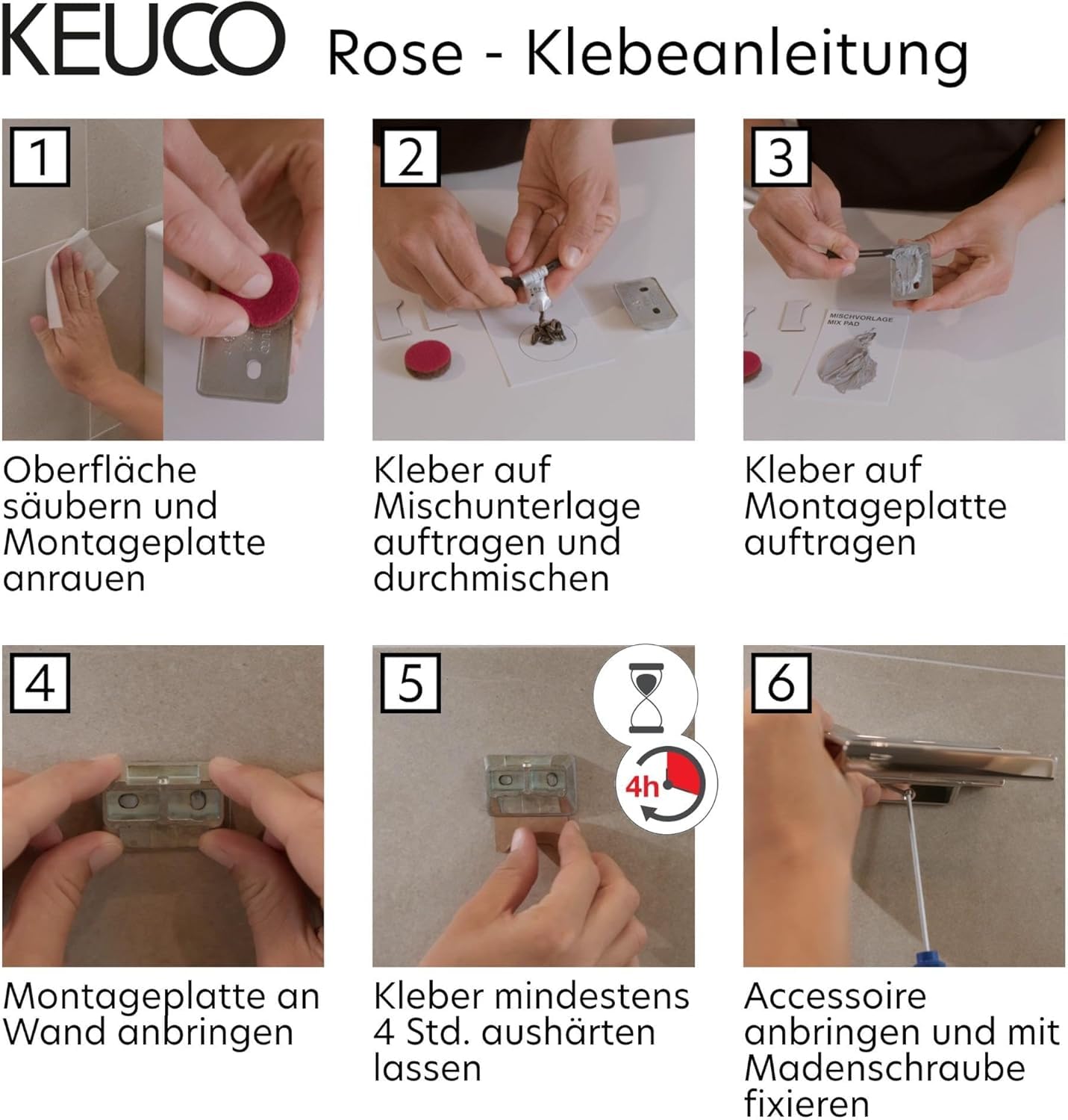 Keuco Rose Duschablage 32,8 cm, ohne Bohren, Aluminium schwarz matt | Made in Germany, inkl. Klebeset und Schraubset, Duschregal zum Kleben oder Schrauben