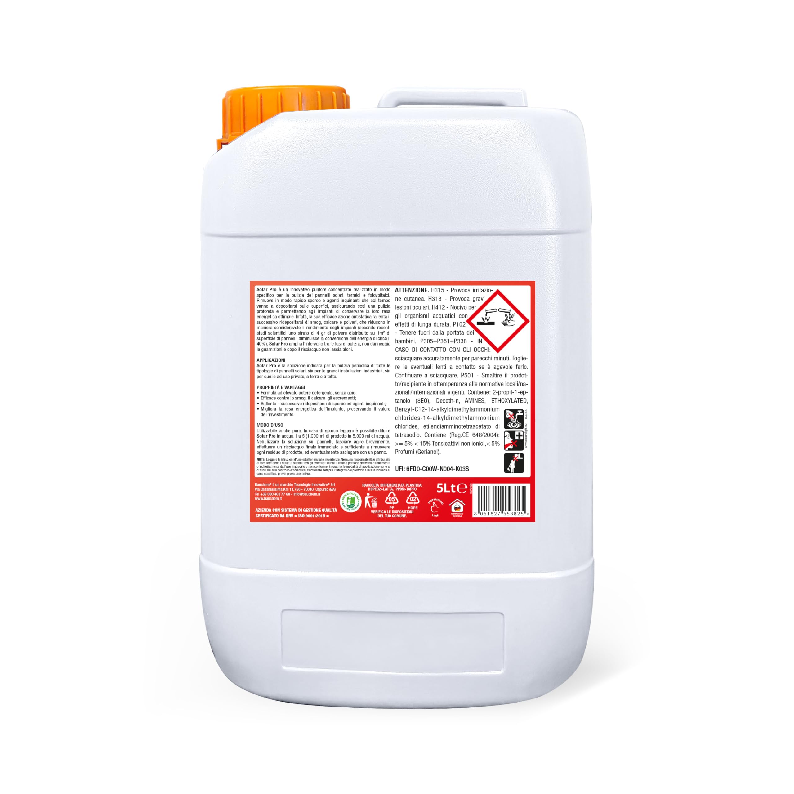 Solar Pro Detergente per Pannelli Solari e Fotovoltaici 5 Lt