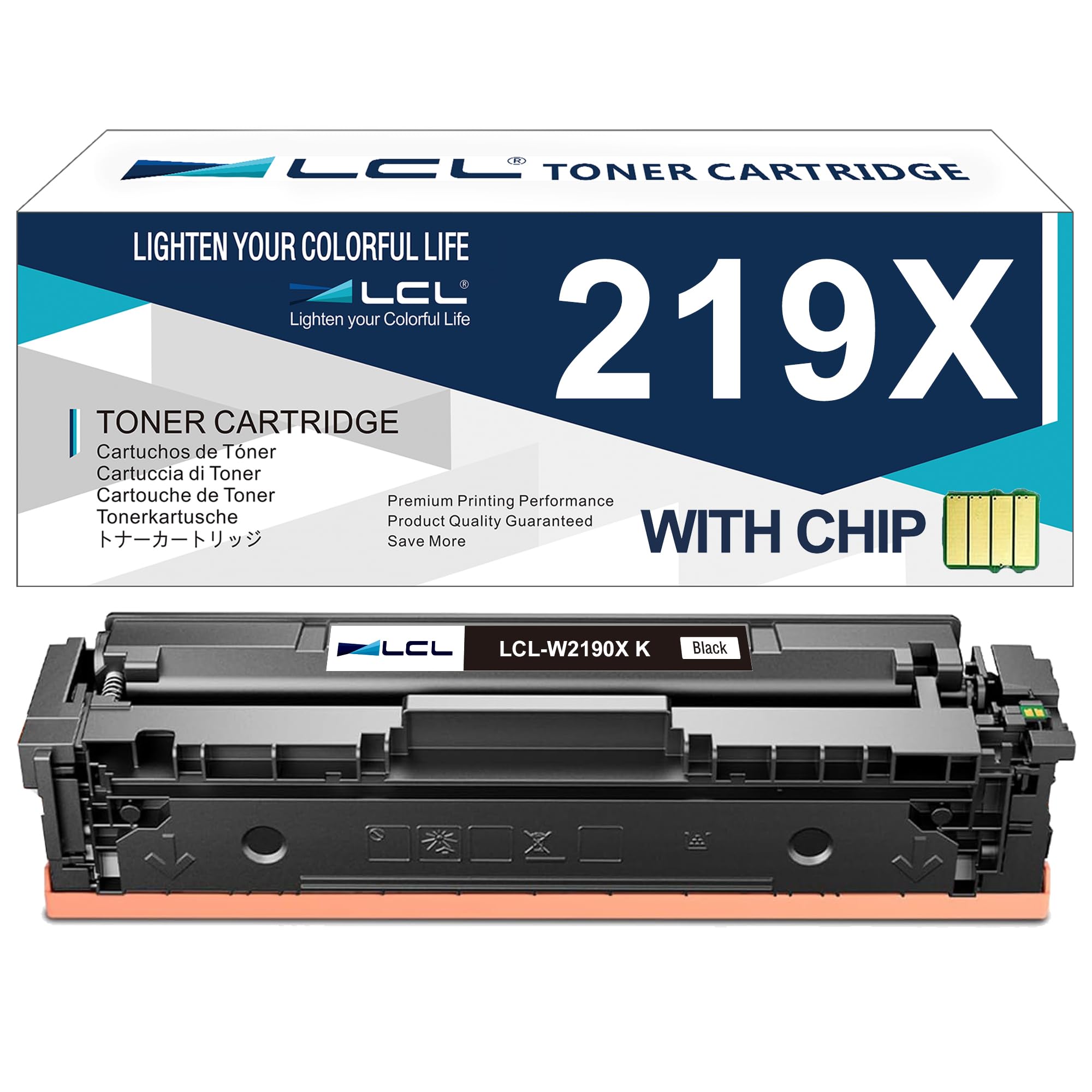 LCL 219X (Con CHIP) Nero Cartucce di Toner Compatibile per HP 219X 219A | W2190X Sostituzione per HP Color LaserJet Pro MFP 3302FDW 3302SDW 3302FDN 3302FDNG 3302FDWG 3302SDWG 3202DW 3202DN(1-Pack)
