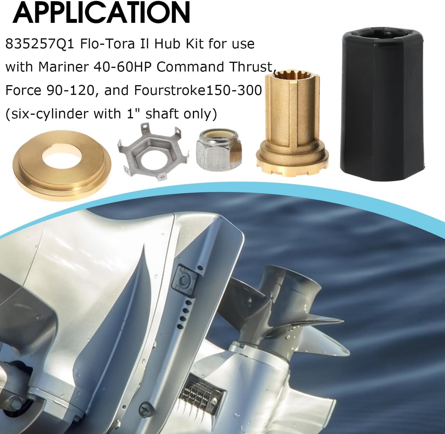Flo-Torq II Hub Kit Replace 835257Q1 for Mercury 60-300 HP Engines for Mercruiser Alpha Bravo One Drives