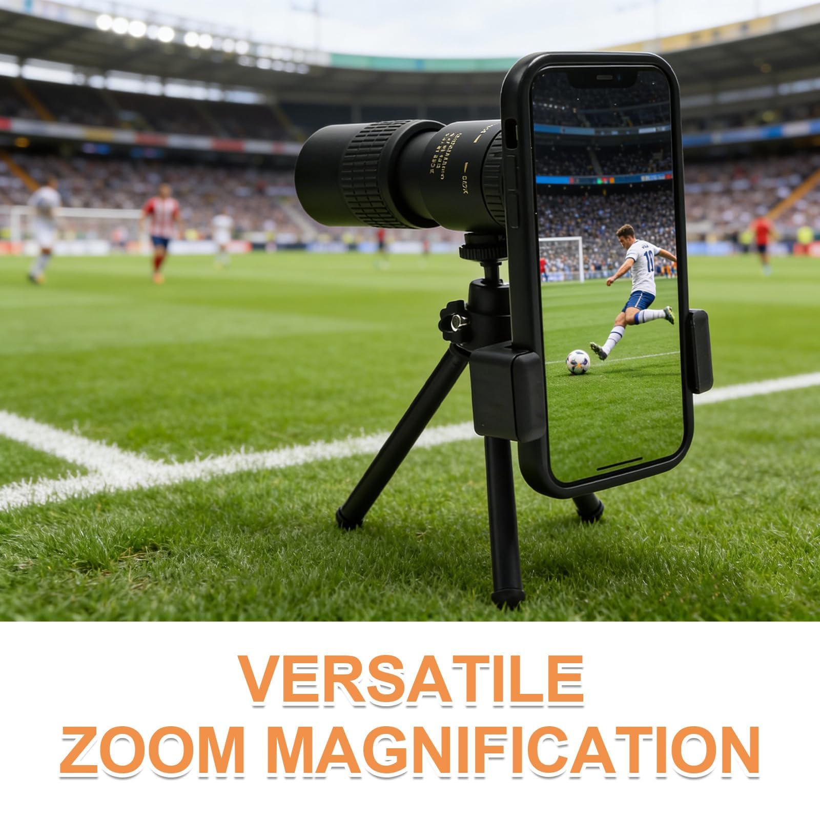 Hoypeyfiy Monocolo impermeabile 10-30x40 IP66 con supporto per telefono, lente FMC per la massima trasmissione della luce, ideale per bird watching, viaggi ed eventi sportivi