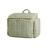 BAGSMART Travel Toiletry Bag, Large Wide-open Travel Bag for Toiletries, Makeup Cosmetic Travel Bag with Handle-Green