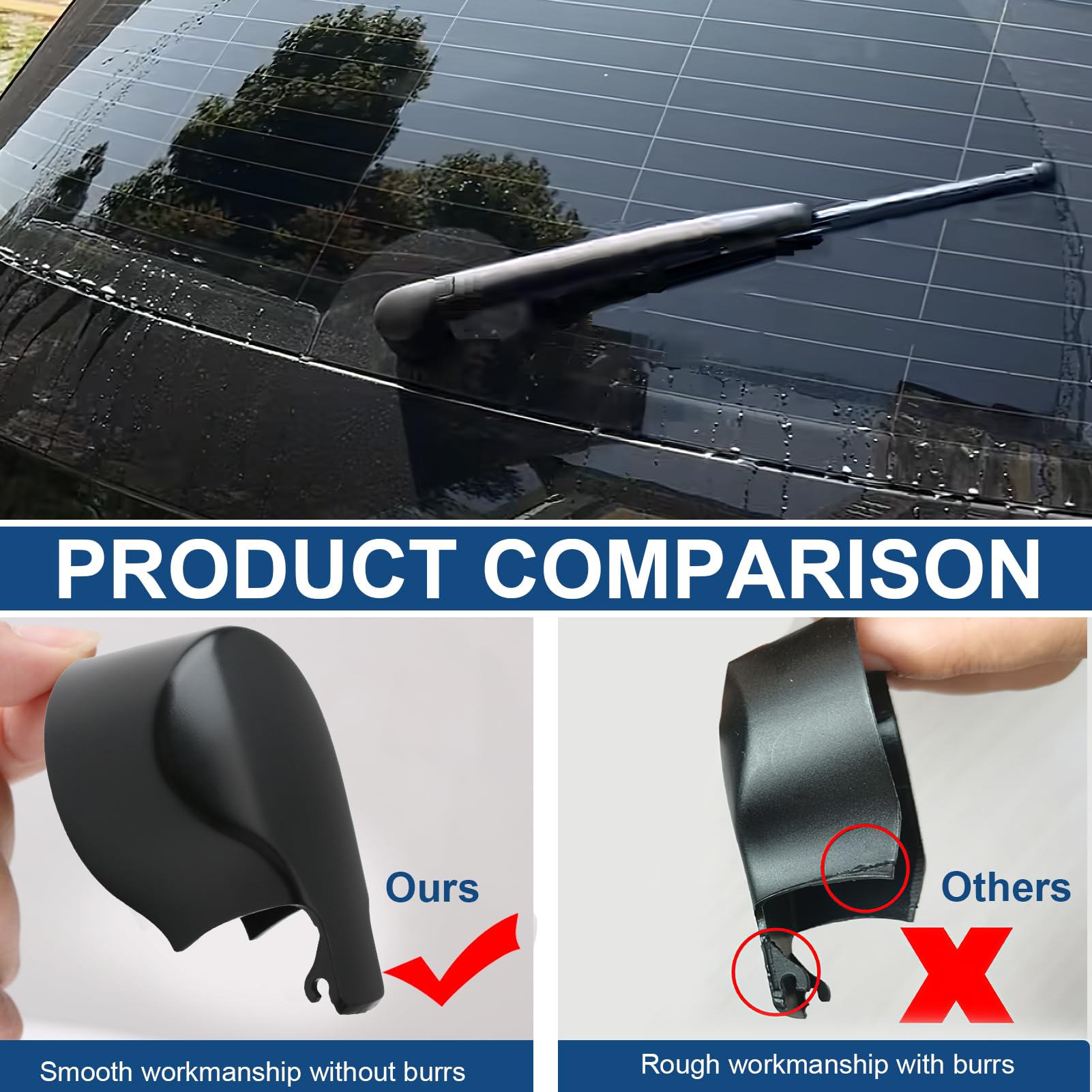 Capuchon Bras Essuie-Glace Arrière 13256921 – Compatible Opel Astra J Hatch 2010-2019 | Protection PBT Noir Robuste | Look Net & Durable