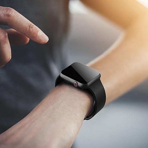 Miniatura 8 de Misxi - Juego de 2 fundas de policarbonato con botón para Apple Watch series 9 (2023), 8, 7 de 45 mm, funda protectora a prueba de golpes con