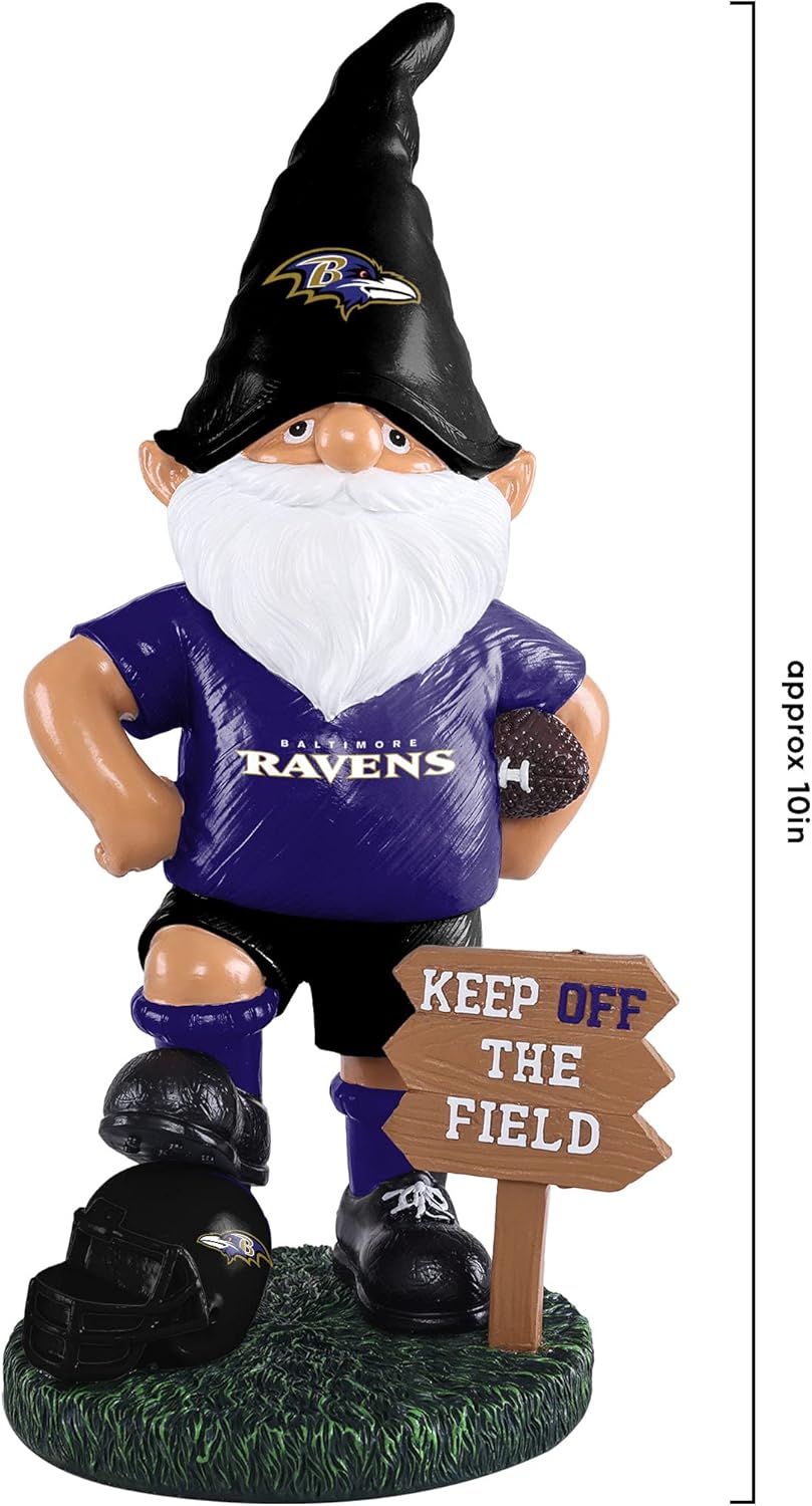foco NFL Team Logo Keep Off The Field Outdoor Garden Statue Gnome 8"