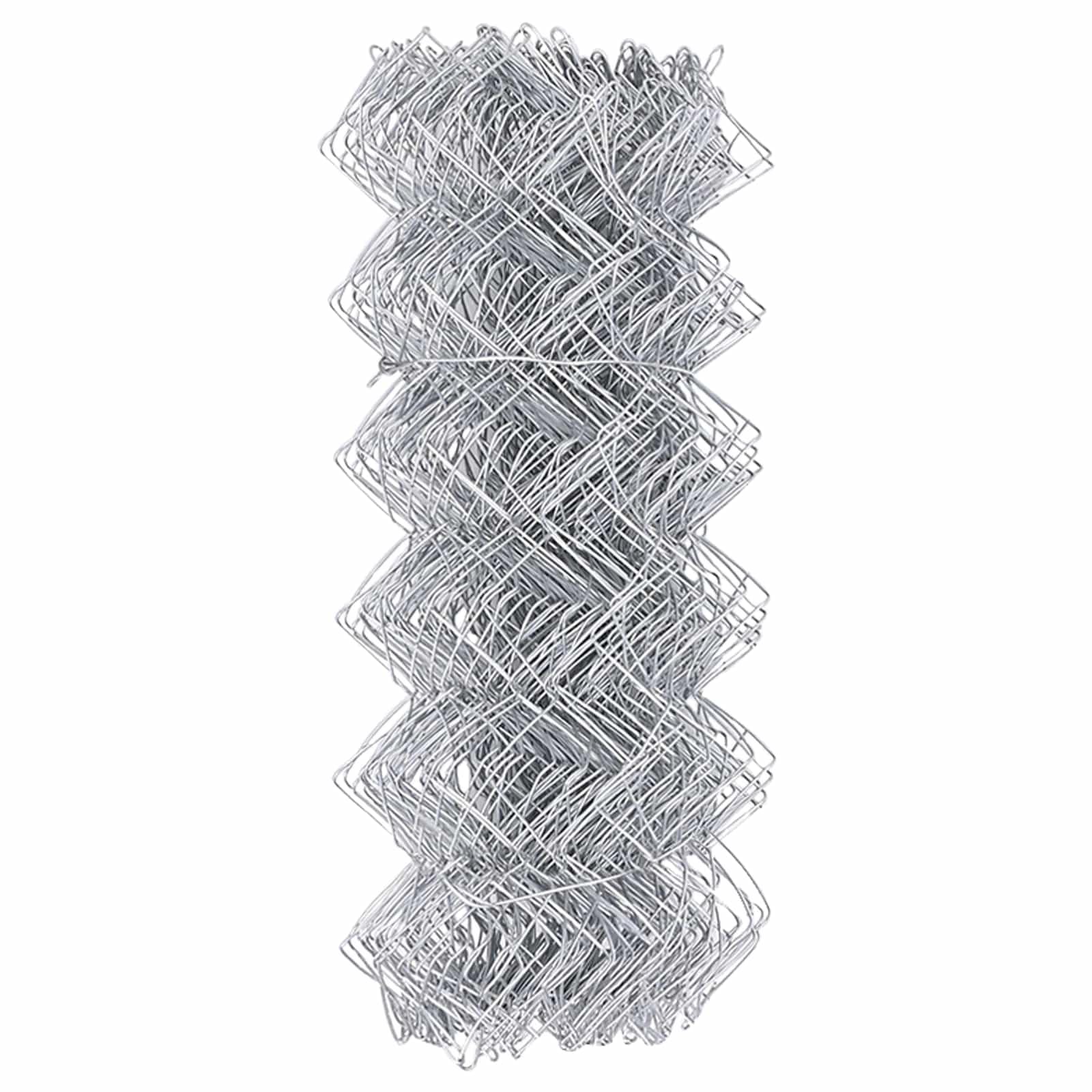 Valla de cadena de plata de 10 x 0,6 m, acero galvanizado, resistente a los rayos UV, resistente y resistente a la intemperie para jardín, terraza y delimitación de parcelas