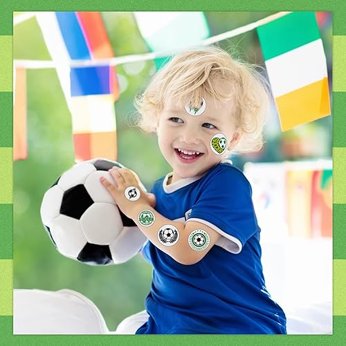 Miniatura 5 de Teling Juego de 500 calcomanías de pelota de fútbol, impermeables, autoadhesivas, para álbumes de recortes, casco, frascos, suministros de fiesta