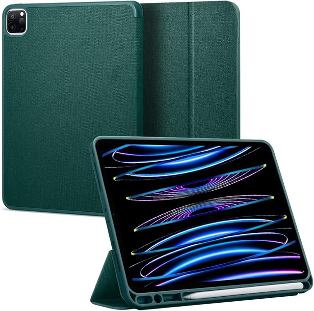 Spigen Urban Fit Compatible with iPad Pro 11 Inch Case with pencil holder (2020/2018) - Midnight Green