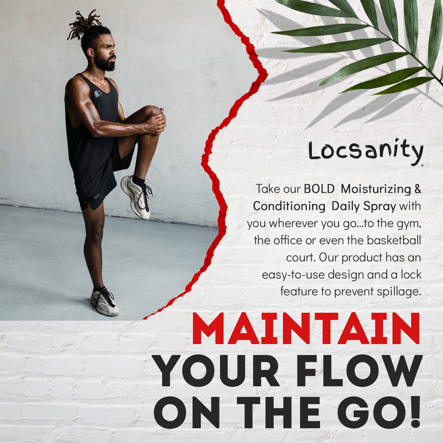Loc Spray - Locsanity BOLD Daily Moisturizing Spray for Locs, Dreadlocks - Lightweight Scalp & Hair Refresher, Natural Conditioning Spray for Dreads, Braids, Sisterlocks (8 fl oz)