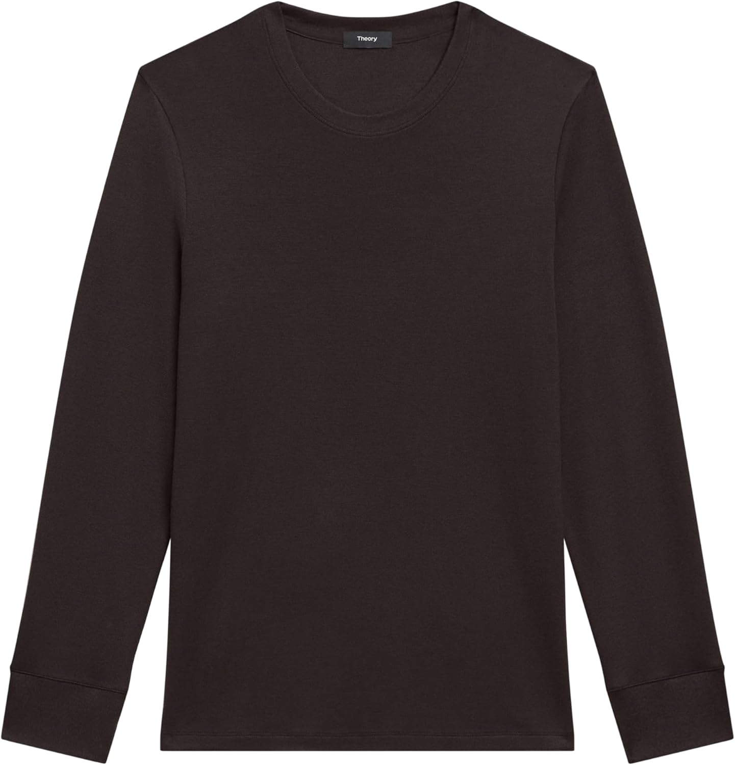 Theory Men's Man Essential Tee Long Sleeve in Anemone Milano, Brownwood - Image 6