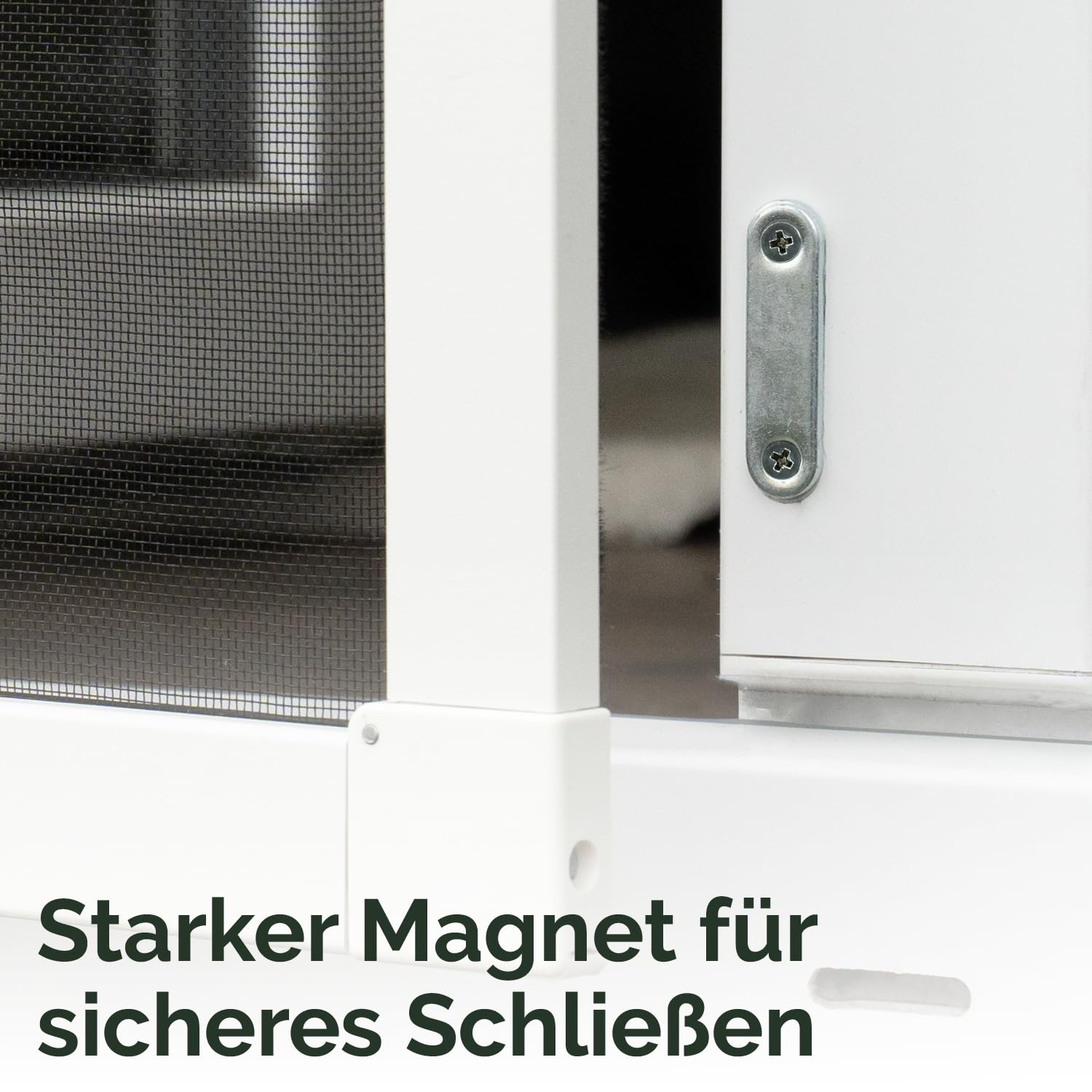 Nematek Insektenschutz Tür Teleskoprahmen - schmale Fliegengitter Tür mit Rahmen für Balkon & Terrasse - 100 x 210 cm teleskopierbare Fliegengitter Tür in weiß - Montage erfolgt ohne Zusägen