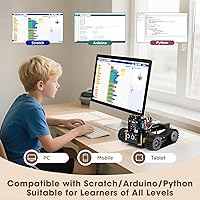 Vista 8 de Robótica para niños de 12 a 16 años, kit de robot inteligente ACEBOTT con cámara de 3 MP + auto tanque, kit de codificación de juguetes STEM