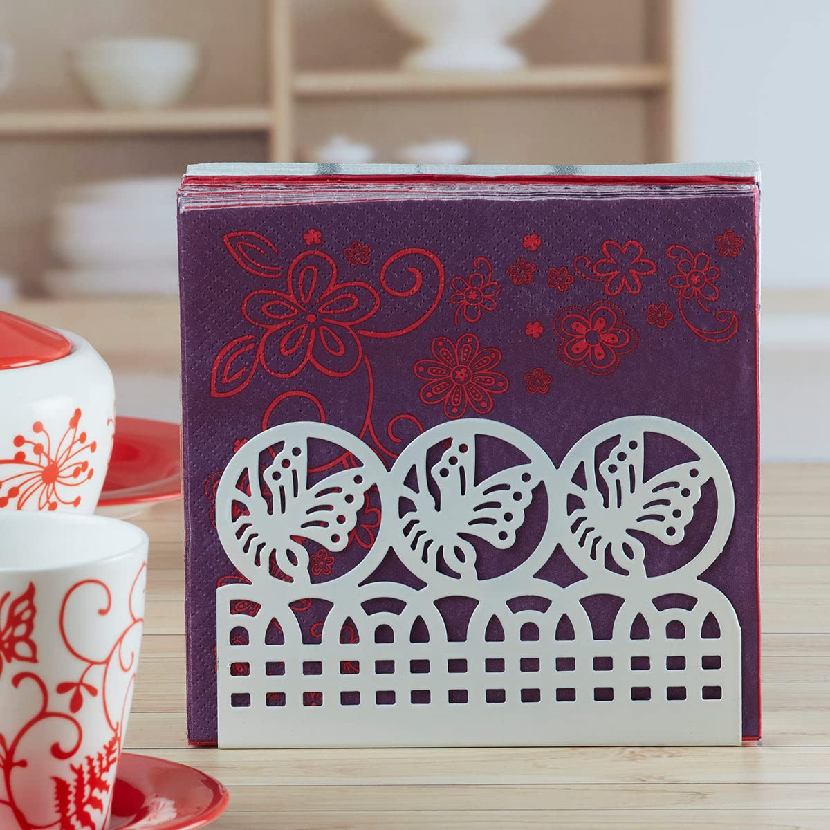 Kookee Metal Freestanding Tissue, Napkin Holder | Set of 1 | Black (HH-077-A) — Amazon image 8